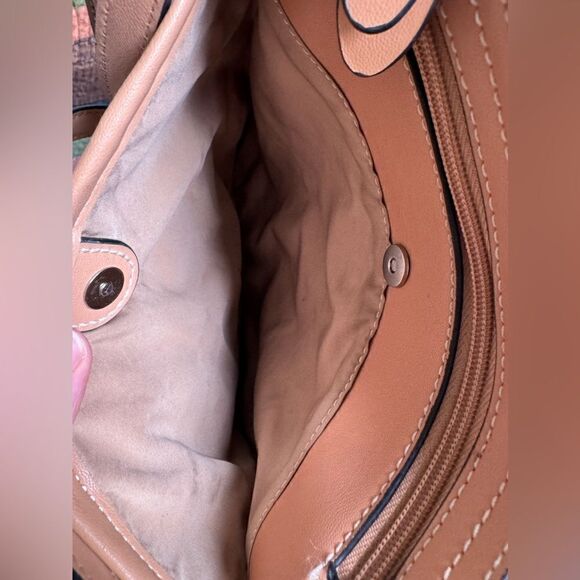 Patchwork Giani Bernini Crossbody Adjustable Strap Pink Tan Bag - Picture 6 of 9